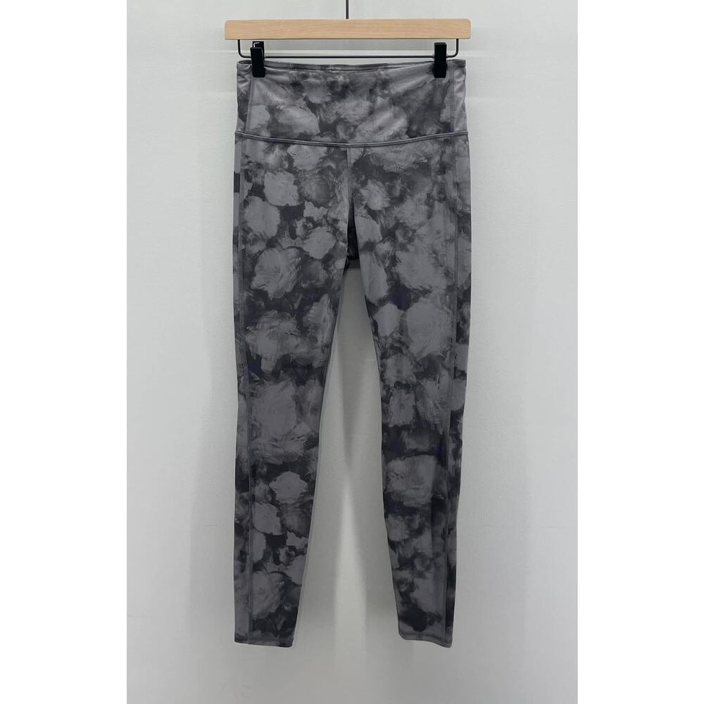 Athleta High Rise Gray Floral Crush Chaturanga Tight